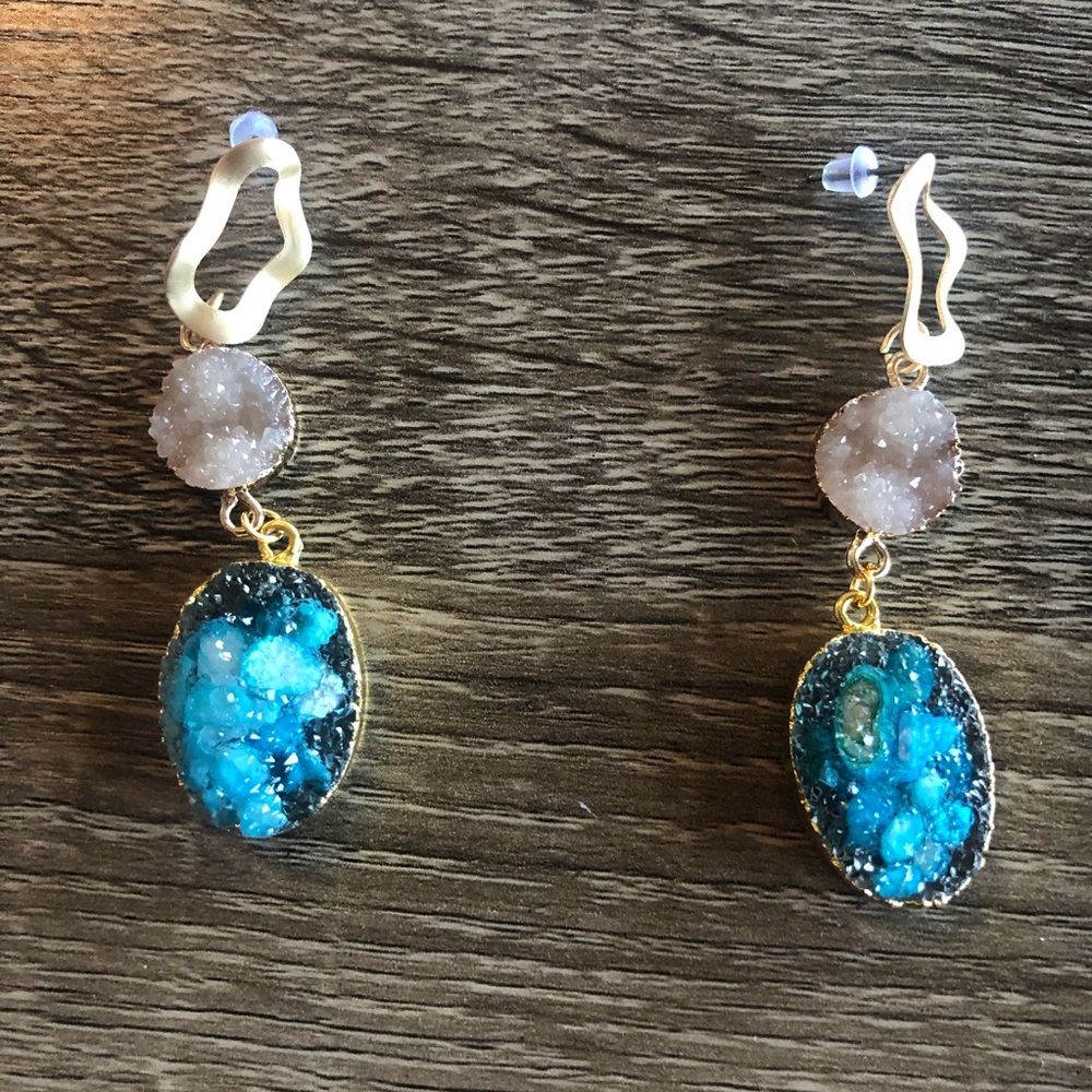 🌟Anthropologie Super flattering Druzy Earrings. - Picture 2 of 7